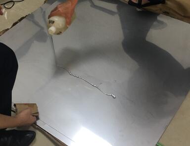 不锈钢板和不锈钢板粘接，试试聚力胶水这款固化后可弯折的高强度金属胶水