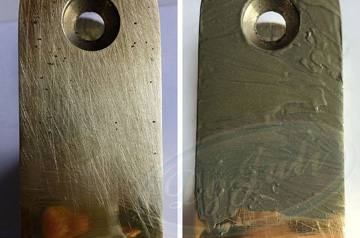 用铜质修补剂修补铜铸件表面的砂眼气孔